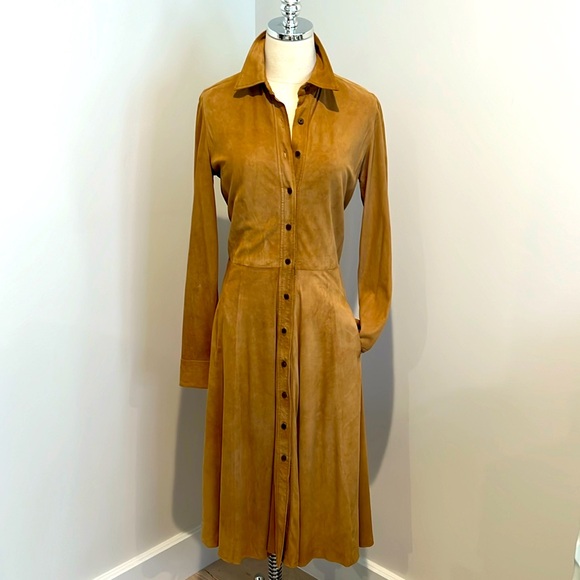 Unbelievable Rare Ralph Lauren Leather dress in excellent condition with pockets - Picture 1 of 11
